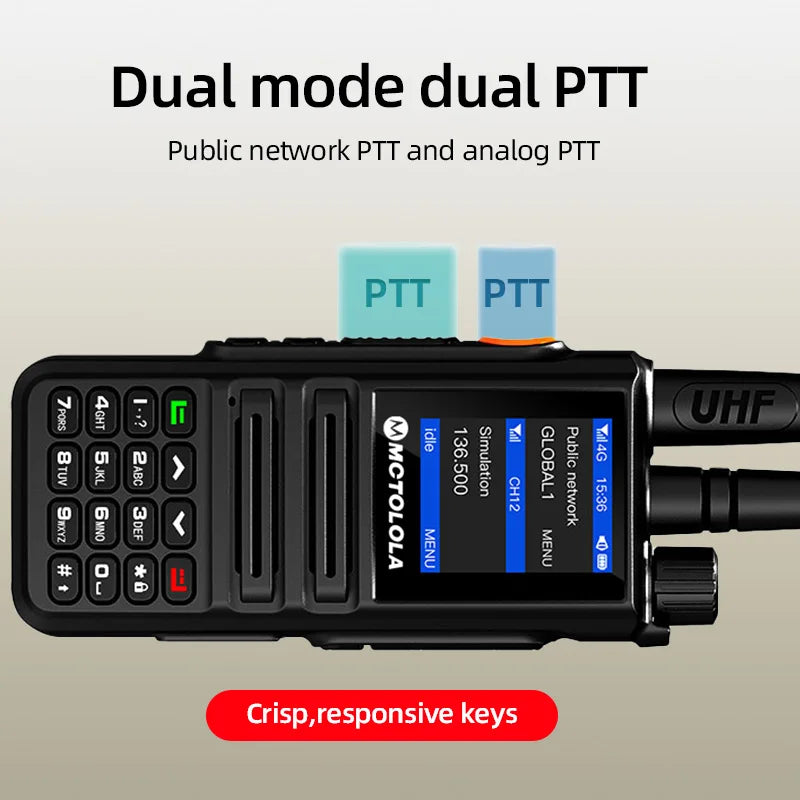 MOTOLOLA ZELLO Android 2G 4G network radio long range analog VHF/UHF two mode radios walkie talkie compatible ptt-poc global app
