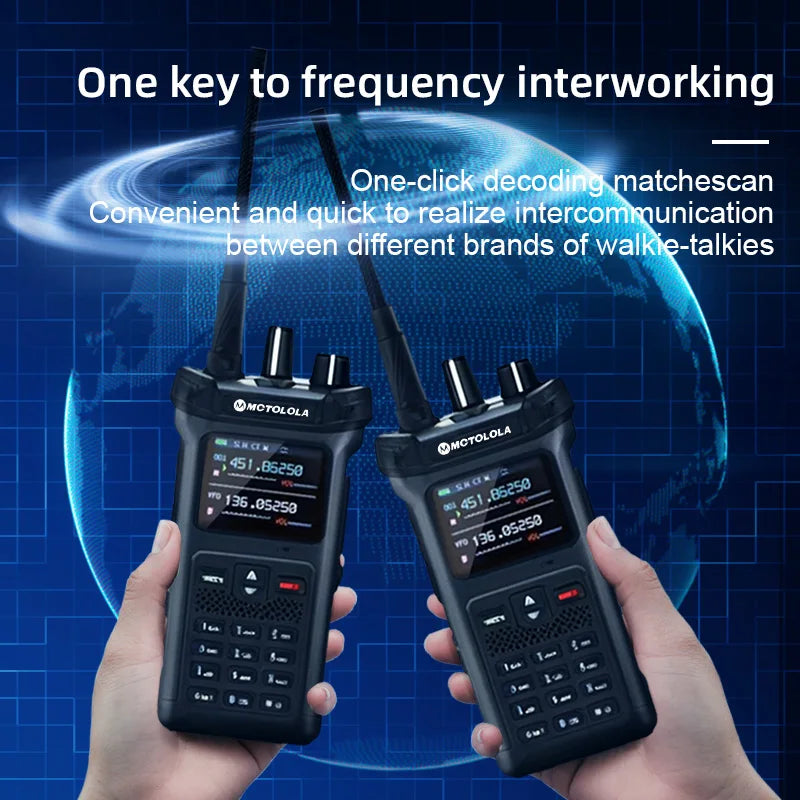 MOTOLOLA MT-628 20W high-power outdoor walkie talkie VHF UHF dual band amateur radio flashlight reverse charging walkie talkie