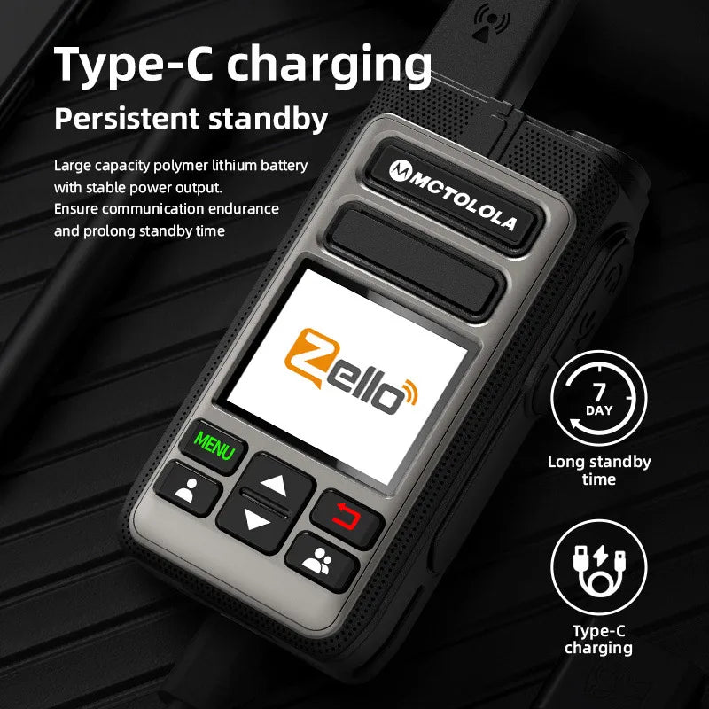 MOTOLOLA Zello POC wireless remote control walkie talkie SIMcard 4G 3G Android Bluetooth mobile phone PTT Wifi GPS global 8000km