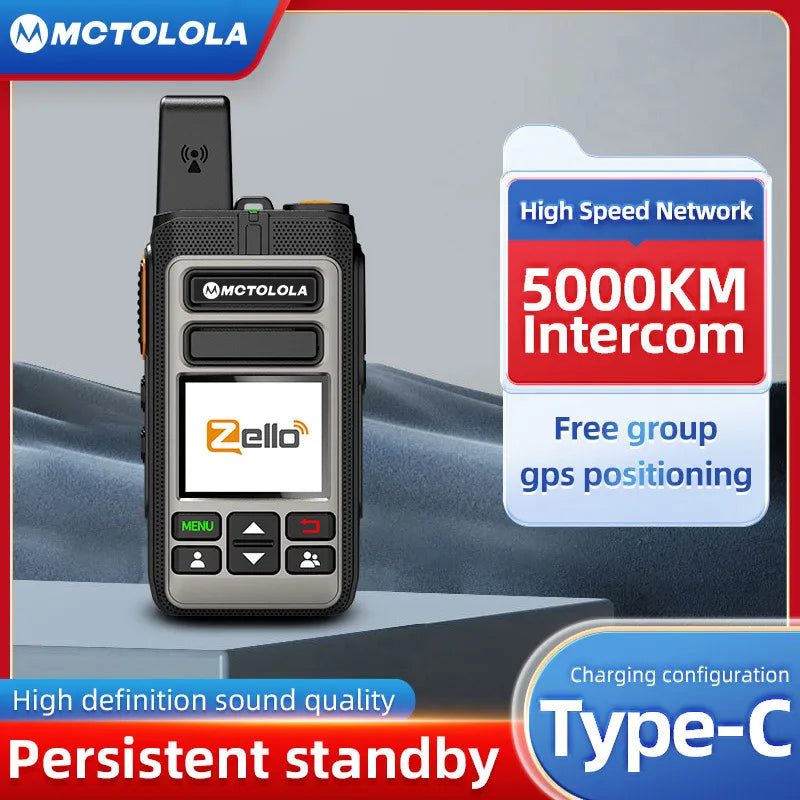 Zello Walkie Talkie 4G 3G 2G Android  Sim Card WiFi Network Cell Phone Radio Long Range 100 Miles Professional POC Walkie Talkie