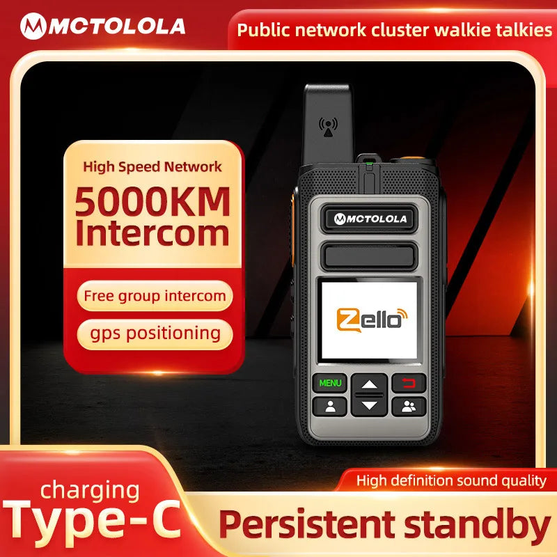 MOTOLOLA Zello POC wireless remote control walkie talkie SIMcard 4G 3G Android Bluetooth mobile phone PTT Wifi GPS global 8000km