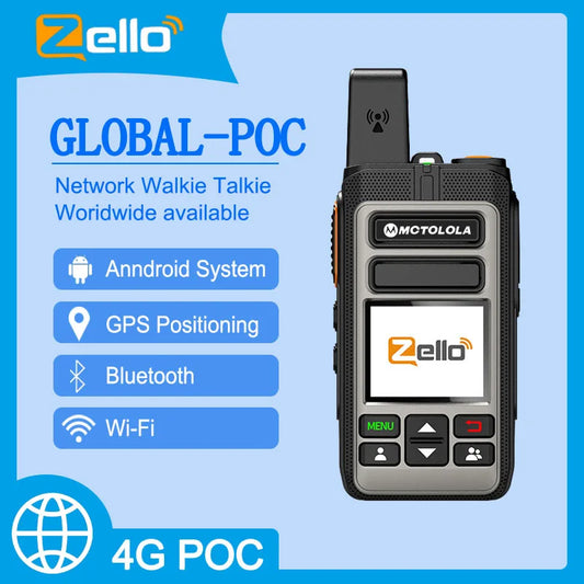 MOTOLOLA Zello POC wireless remote control walkie talkie SIMcard 4G 3G Android Bluetooth mobile phone PTT Wifi GPS global 8000km