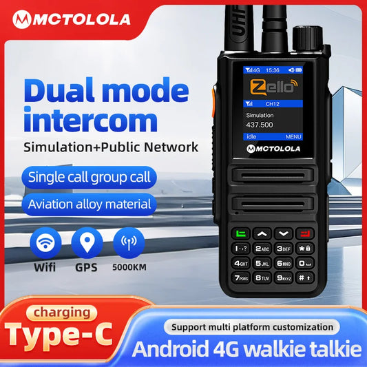 MOTOLOLA ZELLO 4G POC network radio long range analog uhf two mode radios walkie talkie compatible with  real-ptt poc global app