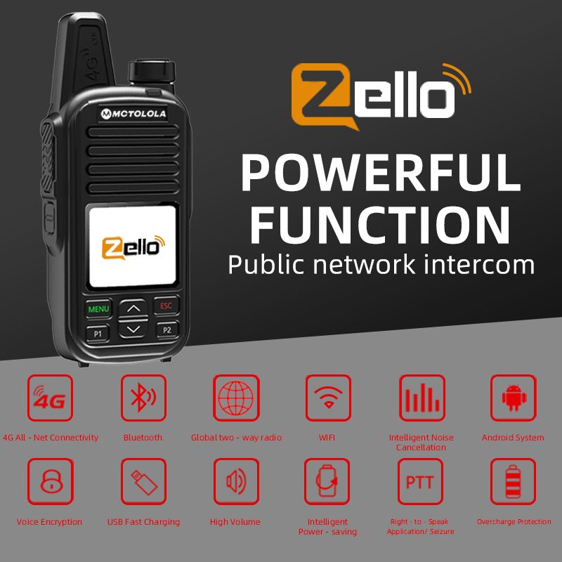 MCTOLOLA for Zello Poc Radio 4g Network 5000km Global Walkie Talkie Long Range Public Network Two Way Radio Mobile Radio